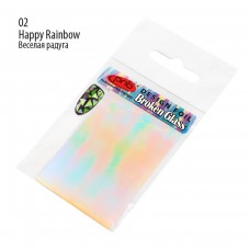 Фольга для дизайна с эффектом «Битое стекло» PNB 02 /Design foil Broken Glass PNB 02 Happy Rainbow/